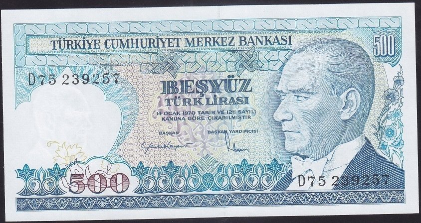 7.Emisyon 2.Tertip 500 Lira D75 239257 Çilaltı Çil