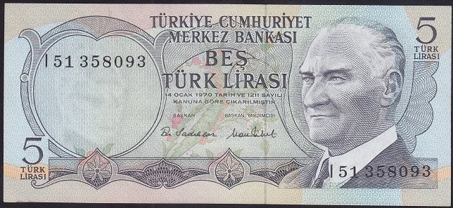 6.EMİSYON 2.TERTİP 5 LİRA I51 358093 ÇİLALTI ÇİL