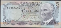 6.EMİSYON 2.TERTİP 5 LİRA I51 358093 ÇİLALTI ÇİL
