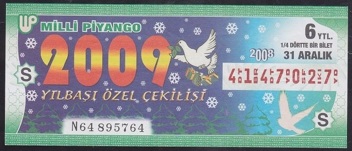 2008 31 ARALIK ÇEYREK BİLET S SERİSİ