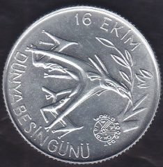 1981 YILI 20 LİRA DÜNYA BESİN GÜNÜ 16 EKİM ÇİL