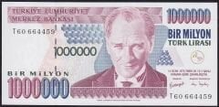 7.Emisyon 3.Tertip 1000000 Lira T60 664459 Çil