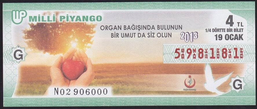 2013 19 Ocak Çeyrek Bilet - G Serisi