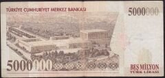 7.Emisyon 5 000 000 Lira D86 003713 Çok Temiz