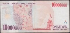 7.Emisyon 10 000 000 Lira C64 157925 Çok Temiz