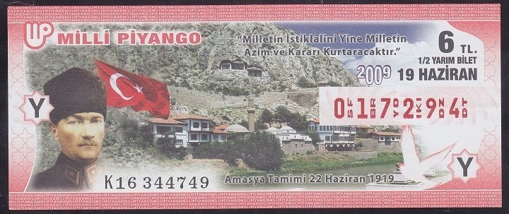 2009 19 HAZİRAN YARIM BİLET - Y SERİSİ