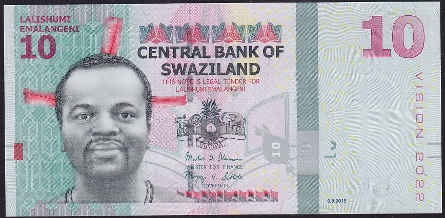 Swaziland 10 Emalangeni 2015 Çil ( 555 )