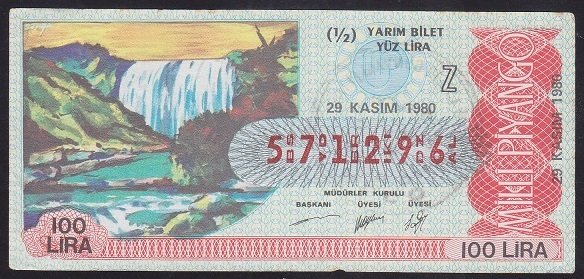 1980 29 KASIM YARIM BİLET - Z SERİSİ