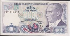 7.Emisyon 1.Tertip 1000 Lira E47 442511 Çilaltı Çil