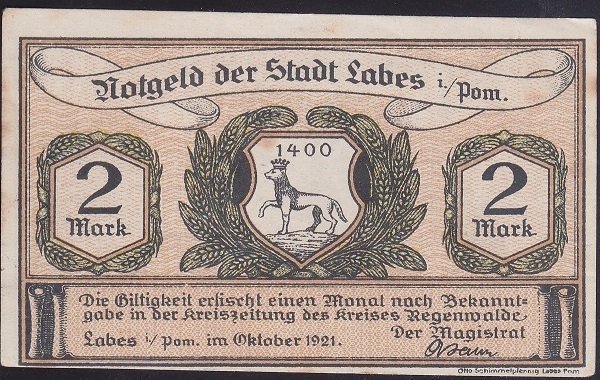 ALMANYA 2 MARK NOTGELD 1921 ÇİLALTI ÇİL