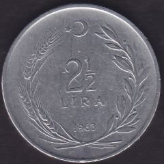 1963 Yılı 2.5 Lira Düz