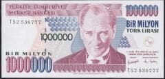 7.Emisyon 3.Tertip 1.000.000 Lira T52 536777 Çil