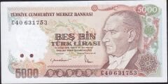 7.Emisyon 2.Tertip 5000 Lira C40 631753 Çilaltı Çil