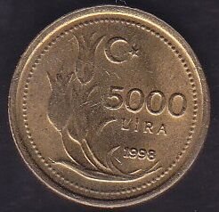 1998 Yılı 5000 Lira Kalın Baskı