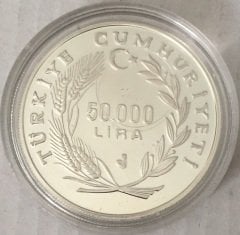 1994 YILI 50000 LİRA HATIRA - DÜNYA FUTBOL USA -GÜMÜŞ ÇİL eski kağıt para değerleri
