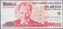 7.Emisyon 10 000 000 Lira C63 958669 Çok Temiz+