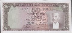 5.EMİSYON 7.TERTİP 50 LİRA S39 089842 ÇÇT ÇİLALTI (HAFİF DÜZELTME VAR)