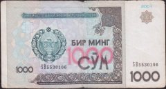 Özbekistan 1000 Cym 2001 Temiz