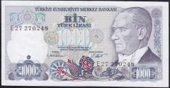 7.Emisyon 1.Tertip 1000 Lira E27 270248 Çok Temiz+