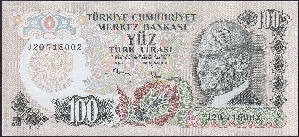 6.EMİSYON 3.TERTİP 100 LİRA J20 718002 ÇİL