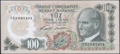 6.EMİSYON 1.TERTİP 100 LİRA C83 047401 ÇİLALTI ( ORTADA TEDAVÜL KATI YOKTUR )