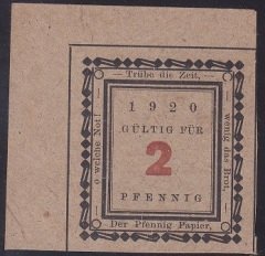 ALMANYA 2 PFENNİNG NOTGELD 1920 ÇİLALTI ÇİL
