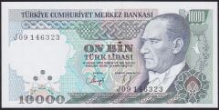 7.Emisyon 4.Tertip 10000 Lira J09 146323 Çilaltı Çil