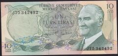 6.Emisyon 2.Tertip 10 Lira J75 342432 Çilaltı