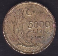 1995 Yılı 5000 Lira ( Yazı Büyük )