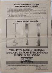 1985 29 Kasım Piyango Listesi