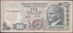 6.Emisyon 2.Tertip 100 Lira H01 732090 Çok Temiz