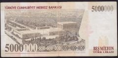 7.Emisyon 5 000 000 Lira B47 248131 Çok Temiz+