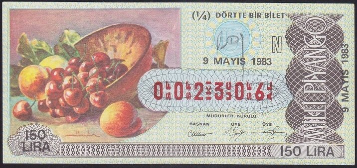 1983 9 MAYIS ÇEYREK BİLET N SERİSİ