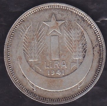 1941 Yılı 1 Lira Gümüş