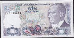 7.Emisyon 1.Tertip 1000 Lira E22 046511 Çil