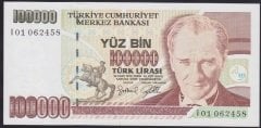 7.Emisyon 3.Tertip 100000 Lira I01 062458 Çilaltı Çil