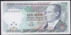 7.Emisyon 4.Tertip 10000 Lira J57 514529 Çilaltı Çil
