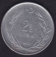 1964 Yılı 2.5 Lira Ters