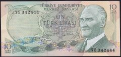6.Emisyon 2.Tertip 10 Lira J75 342444 Çilaltı Çil