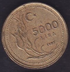 1995 Yılı 5000 Lira ( Yazı Küçük )
