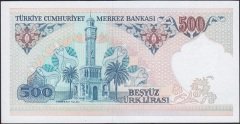 7.Emisyon 2.Tertip 500 Lira D61 136892 Çil