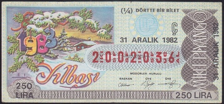 1982 31 ARALIK ÇEYREK BİLET - Ç SERİSİ