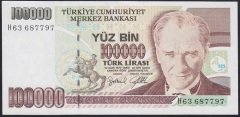 7.EMİSYON 3.TERTİP 100000 LİRA H63 687797 ÇÇT +