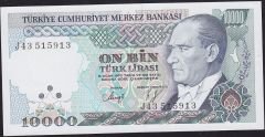 7.Emisyon 4.Tertip 10000 Lira J43 515913 Çil