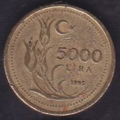 1995 Yılı 5000 Lira ( Yazı Küçük )
