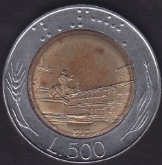İtalya 500 Liret 1990