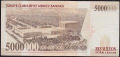 7.Emisyon 5 000 000 Lira D82 830977 Çok Temiz+