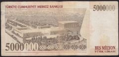7.Emisyon 5 000 000 Lira A90 269544 Çok Temiz