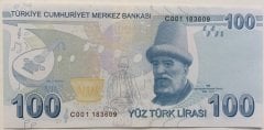 9.EMİSYON 100 LİRA 2.TERTİP C001 183609 ÇİL
