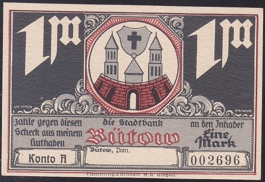 ALMANYA 1 MARK NOTGELD 1920 ÇİL